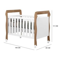 Kit Quarto Completo para Bebê Soninho Branco Amadeirado - 7