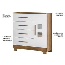 Kit Quarto Completo para Bebê Soninho Branco Amadeirado - 5