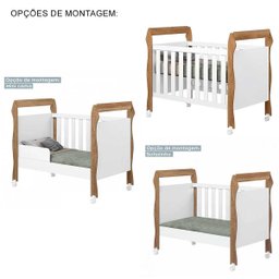 Kit Quarto Completo para Bebê Soninho Branco Amadeirado - 6