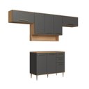 Ver imagem 1 de Cozinha Modulada 6 Peças com Tampo 8 Portas 2 Gavetas 280cm Isabelle Delmarco