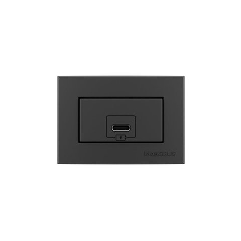 Placa para Móveis 65x45 e Tomada Carregador Usb-c Margirius Sleek Colors 2a 10w Grafite