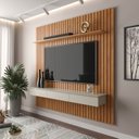 Ver imagem 2 de Home Ripado Antares 1.4 com Gavetas para Tv até 55 Polegadas Cinamomo com Off White
