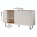 Ver imagem 3 de Buffet para Sala de Jantar 160x87,3cm Flow Off White/Nature