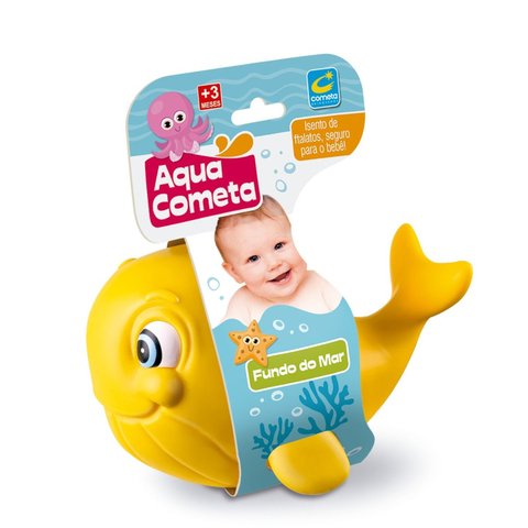 Brinquedo para Banho Baleia Amarela Fundo do Mar +3 Meses Cometa Brinquedos