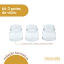 Ver imagem 3 de Kit 3 potes de vidro com tampa herméticos redondos 350ml - Mozcada