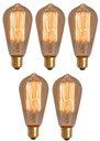 Ver imagem 1 de Kit 5x Lâmpada Retrô St64 Carbono Dimerizável Âmbar 40w 110v