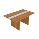 Ver imagem 6 de Kit Mesa Reunião Escritório 8 Lugares com 2 Módulos p/Extensão, Caixa de Tomada, Tampotamburato 50mm Marrom/Freijó/Branco Artany
