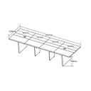 Ver imagem 3 de Kit Mesa Reunião Escritório 8 Lugares com 2 Módulos p/Extensão, Caixa de Tomada, Tampotamburato 50mm Marrom/Freijó/Branco Artany