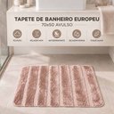 Ver imagem 5 de Tapete Piso de Banheiro Europeu 1 Peça Antiderrapante Macio Fácil de Lavar Rosê