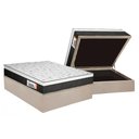 Ver imagem 1 de Cama Box Baú Casal: Colchão Anatômico Plumatex Falcon Ultra Firme + Base Crc Suede Clean(138x188)