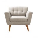 Ver imagem 1 de Poltrona Decorativa Bruna Living Sala Quarto Recepção - Linho Bege 140