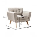 Ver imagem 3 de Poltrona Decorativa Bruna Living Sala Quarto Recepção - Linho Bege 140