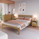 Ver imagem 1 de Cama de Casal Madeira Maciça com Lastro Júlia Marrom/Oak