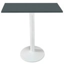 Ver imagem 1 de Mesa Zeta Ferro Branco 75 Cm (alt) Disco Redondo Tampo Mdp Quadrado 80 Cm (larg) X 2,5 Cm Alt
