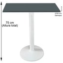 Ver imagem 2 de Mesa Zeta Ferro Branco 75 Cm (alt) Disco Redondo Tampo Mdp Quadrado 80 Cm (larg) X 2,5 Cm Alt
