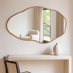 Espelho Decorativo Orgânico Grande Pedra 50x80 de Parede para Sala Cozinha Banheiro