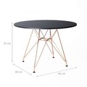 Ver imagem 2 de Mesa Eiffel Redonda 90cm Tampo de Madeira Preto com Base de Ferro Cobre