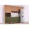 Cozinha Modulada Completa Divina 4 Peças 2 Aéreos + 1 Balcão + 1 Paneleiro sem Pia Cz003 Freijó - 1