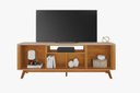 Ver imagem 4 de Rack Oslo 1,80m Ideal para Tv até 70'' Detalhes Curvo e Pés em Madeira Maciça:cinamomo / Off