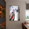 Quadro Decorativo Tela Canvas Abstrato Black And White Venice Com Moldura e Vidro Dourada - 150x100  - 3