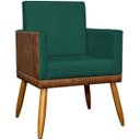 Ver imagem 3 de Kit 6 Poltronas Decorativas para Escritório Lis Corino e Suede Cores Pé 30cm