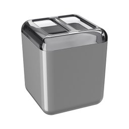 Porta Escova de Dentes Coza Cube Cinza Frio e Fumê - 1
