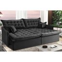 Ver imagem 1 de Sofá Sem Caixa Retrátil e Reclinável 1,55m Cama inBox Versátil Suede Velusoft Preto