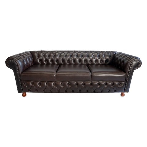 Sofá Chesterfield Victório 3 Lugares 2,30 - Corano Café / Decoração, recepção, sala tv estar