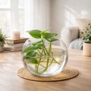 Ver imagem 1 de Vaso Tipo Aquário de Vidro Vaso Redondo 2,2 Litros Decorativo para Arranjos e Terrários