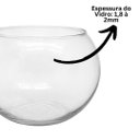 Ver mais imagens de Vaso Tipo Aquário de Vidro Vaso Redondo 2,2 Litros Decorativo para Arranjos e Terrários