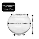 Ver imagem 2 de Vaso Tipo Aquário de Vidro Vaso Redondo 2,2 Litros Decorativo para Arranjos e Terrários