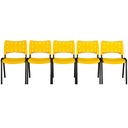 Ver imagem 2 de Kit 5 Cadeiras Iso Fixa Empilhável Escola Igreja Salão:amarelo