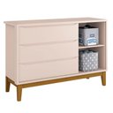 Ver imagem 5 de Quarto de Bebê 3 Portas New Classic Rosa com Pés Madeira e Colchão Gazin – Reller