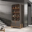 Ver mais imagens de Barzinho 2 Portas 50522 E Cristaleira Para Sala 50519 Cinza Perola Cedro DCASA
