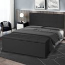 Ver imagem 2 de Kit Cabeceira Painel e Calçadeira Baú King 1,95m Roma Suede Preto Sky Mobile