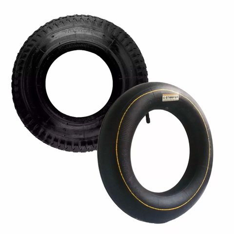 Kit Pneu e Câmara Starfer para Carrinho de Mão 3,50x8 Reposição Durável para Equipamentos de Jardim 