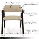 Ver imagem 3 de Kit 2 Cadeiras Sala de Jantar e Jogos Carteados Madeira Maciça Poker Linho Offwhite/tabaco G42 - Gra