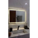 Ver imagem 3 de Espelho Retangular Grande Jateado com Led 60x70 4mm Lapidado, Banheiro, Decoração, Salão, Maquiagem.