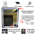 Ver imagem 5 de Espelho Retangular Grande Jateado com Led 60x70 4mm Lapidado, Banheiro, Decoração, Salão, Maquiagem.