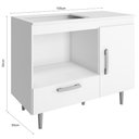 Ver imagem 2 de Balcão para Cooktop 4 Bocas Alecrim 1 Porta Branco Poliman