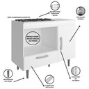 Ver imagem 3 de Balcão para Cooktop 4 Bocas Alecrim 1 Porta Branco Poliman