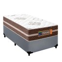 Ver imagem 1 de Cama Box Solteiro Suede + Colchão Molas Ensacadas Texas Prime Colchões 88cm - Suporta até 120 Kg