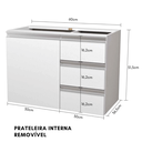 Ver imagem 5 de Balcão Móvel Gabinete Mdf para Banheiro sem Tampo 70cm Esquerdo Design Moderno