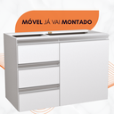Ver imagem 3 de Balcão Móvel Gabinete Mdf para Banheiro sem Tampo 70cm Esquerdo Design Moderno