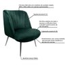 Poltrona Decorativa Pés Palito Polido Dortmund Veludo Esmeralda - Gran Belo - 3