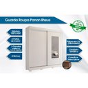 Ver imagem 2 de Guarda Roupa Casal 2 Portas de Correr e 3 Gavetas c/ Espelho Ilheus Cacau/Off White - Panan