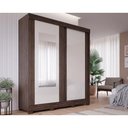 Ver imagem 1 de Guarda Roupa Casal 2 Portas de Correr e 3 Gavetas c/ Espelho Ilheus Cacau/Off White - Panan