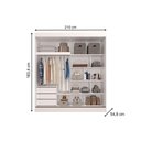 Ver imagem 3 de Guarda Roupa Casal 2 Portas de Correr e 3 Gavetas c/ Espelho Ilheus Cacau/Off White - Panan