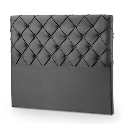 Cabeceira para Box King Size Miami Veludo Cinza 195cm Bonan
