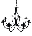 Ver imagem 1 de Lustre Luminária Ferro Teto Rústica corrente salão sala cozinha Preto 8 Bocais MINAS ARTE PRÓPRIA 8